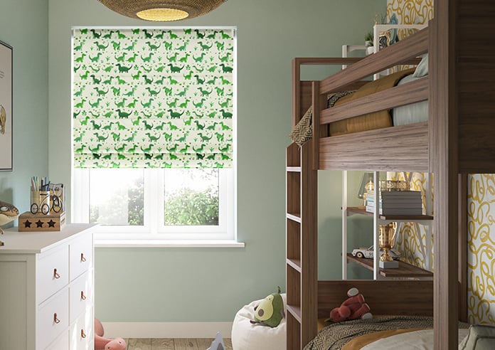 Dino Land, Lush Green - Motorised Roman Blind - Image 3